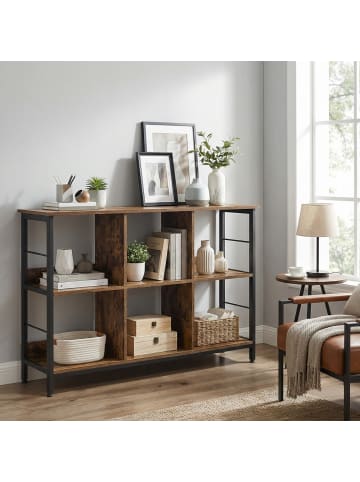 VASAGLE Bücherregal Barnet in Braun-Schwarz - (B)132.6 x (H)80 x (T)33 cm