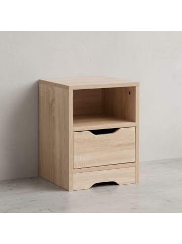 KADIMA DESIGN Nachtkonsole Design | Extra Stauraum, Regalfach, Praktisch in Beige