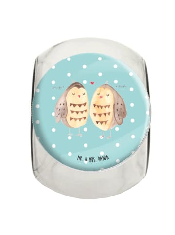 Mr. & Mrs. Panda keksdose glas Eulen Liebe ohne Spruch in Türkis Pastell
