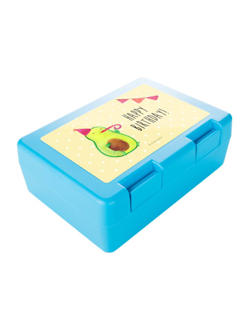 Mr. & Mrs. Panda Brotbox Avocado Geburtstag mit Spruch in Gelb Pastell