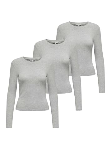 ONLY Longsleeve 3er Pack in Grau