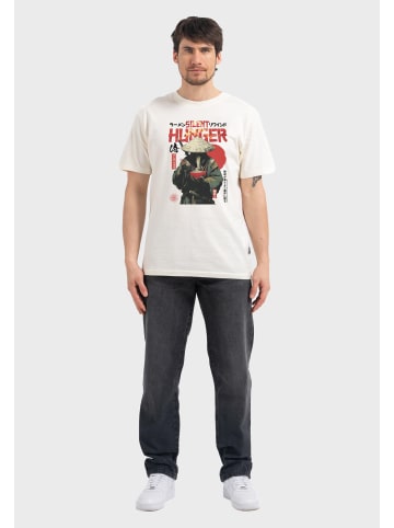 OLDSKULL T-Shirt Asian Monk Ramen Treet Graphic in Off White