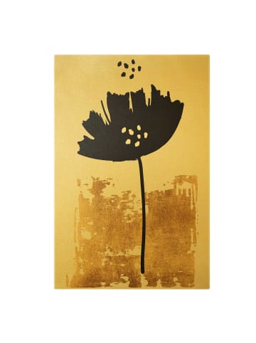 WALLART Leinwandbild Gold - Goldene Mohn Blume in Gold