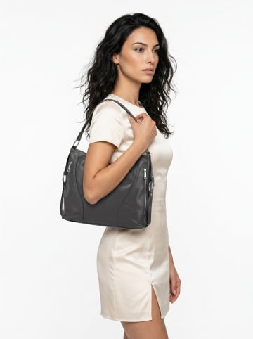 Samantha Look Handtasche echt Leder in grau