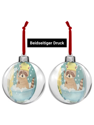 Mr. & Mrs. Panda weihnachtshänger Waschbär Design ohne Spruch in Weiß