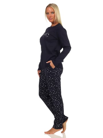 NORMANN Pyjama langarm Schlafanzug Kuschel interlock Sterne - 69475 in Grau