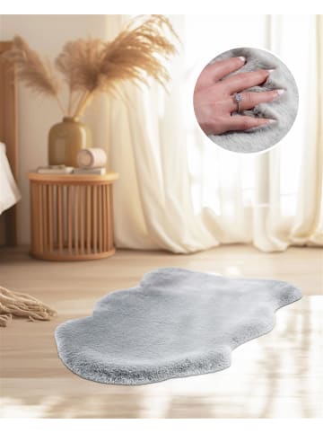 Qiyano Hochflorteppich Sungura in Grau
