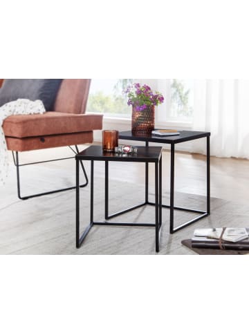 KADIMA DESIGN Wohnzimmertisch 2er Set Metall Beistelltisch Eckig , Design