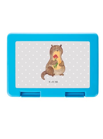 Mr. & Mrs. Panda Brotbox Otter Blumenstrauß ohne Spruch in Grau Pastell