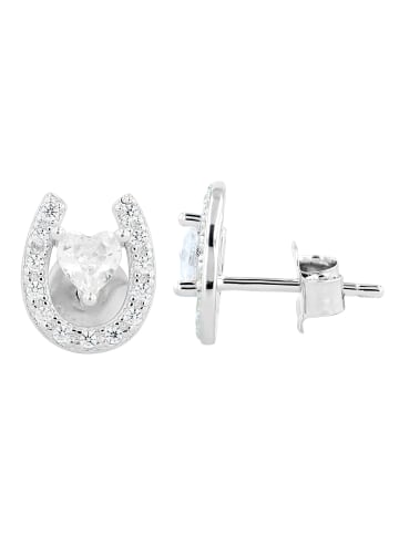 Adeliás Damen Ohrringe – Ohrstecker aus 925 Silber mit Zirkonia in silber