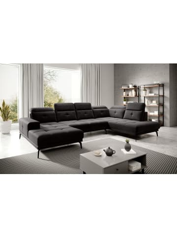 MF Design Brita Recamiere Rechts in Schwarz -  (L) 205 x (B) 350 x (H) 107 cm