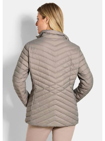 GOLDNER Kurzgröße:  Herbstjacke mit Daunen, Stehkragen in taupe