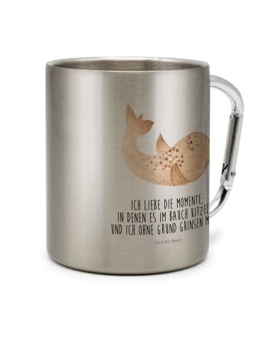 Mr. & Mrs. Panda Reisebecher Lebkuchenhaus mit Spruch in Silber