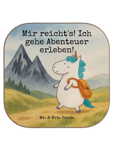 Mr. & Mrs. Panda Glasuntersetzer Einhorn Bergsteiger Design mit ... in Weiß