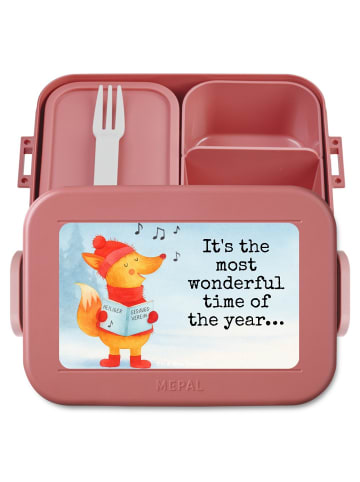 Mr. & Mrs. Panda MEPAL Bentobox Fuchs Sänger Design mit Spruch in Rot Pastell