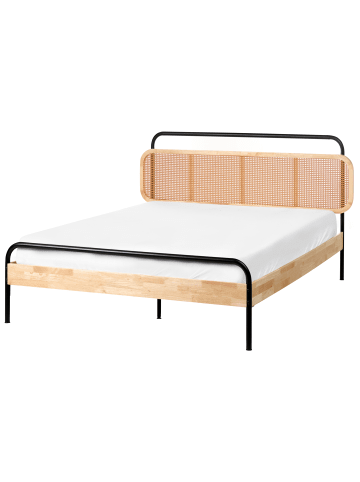 Beliani Doppelbett BOUSSICOURT in Braun/Schwarz - (W) 162 x (H) 88 x (L) 210 cm