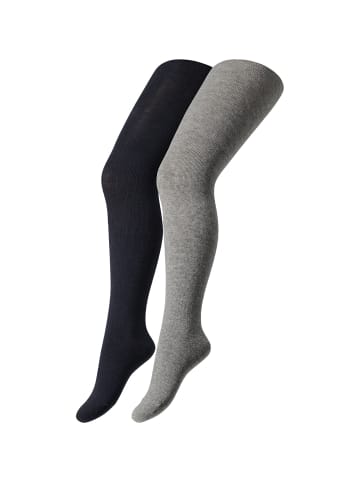 camano Strumpfhose 2er Pack ca-soft in hellgrau + navy