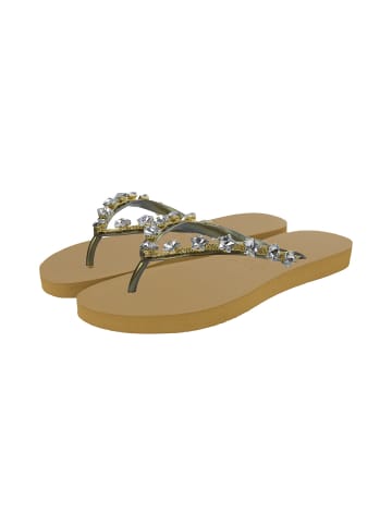 Uzurii Luxury Footwear platte hausschuhe Little Chrystal Star in sand