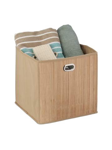 relaxdays 2 x Aufbewahrungskorb in Natur - (B)31 x (H)31 x (T)31 cm