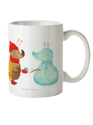 Mr. & Mrs. Panda Kindertasse Nachtfalter Schneemann ohne Spruch in Weiß