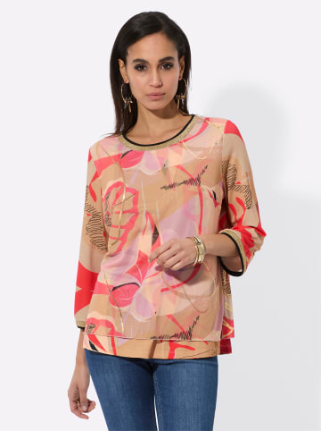 creation L 3/4-Arm-Shirt in beige-apricot-bedruckt