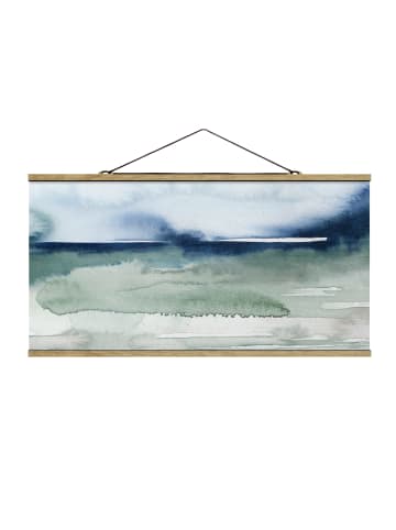 WALLART Stoffbild mit Posterleisten - Meereswogen I in Blau