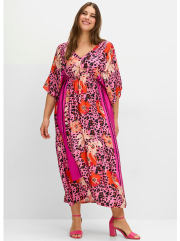 sheego Maxikleid in pink gemustert