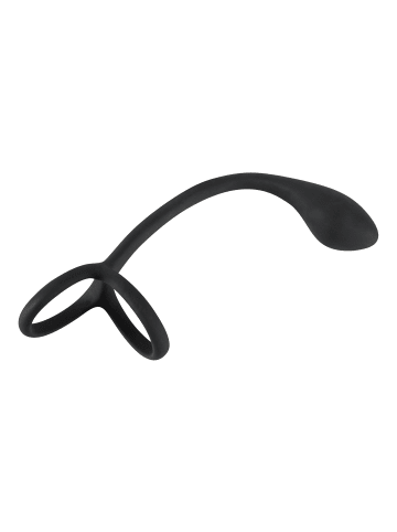 Black Velvets Analplug mit Penisring Cock & ball ring with butt plug in schwarz