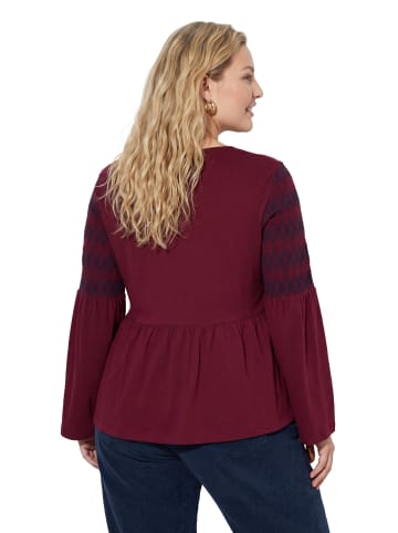 Ulla Popken Langarmshirt in weinrot