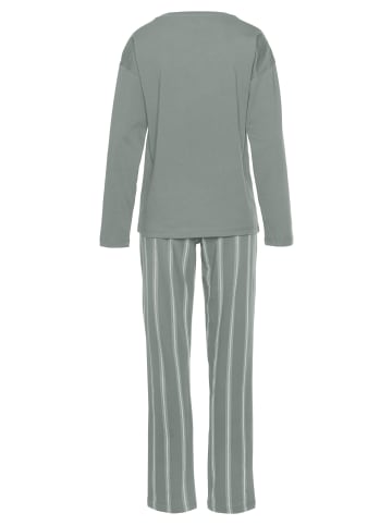 Vivance Active Pyjama in grün gestreift