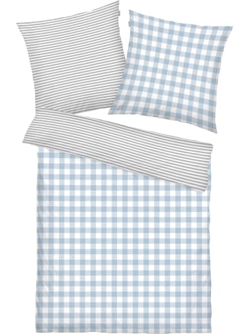 Tom Tailor Flanell Wendebettwäsche in blau-grau