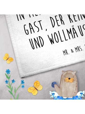 Mr. & Mrs. Panda Handtuch Marienkäfer Fliegenpilz mit Spruch in Weiß