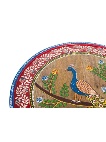 Giner y Colomer Beistelltisch aus Mangoholz mit handgemalten Details. in Multicolored