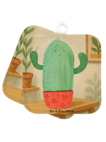 Mr. & Mrs. Panda Ofenhandschuhe Kaktus Wut Design ohne Spruch in Weiß