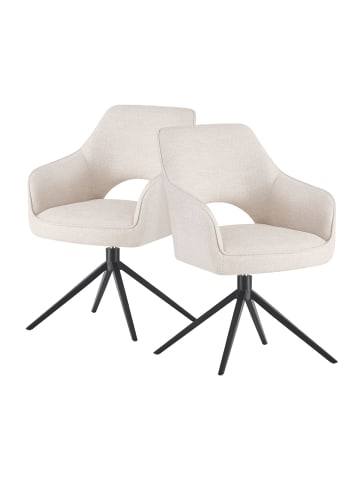 DUBI Möbel 2er-Set: Drehstuhl THOMAS-ANNA in Weiß - (B)57 x (H)86 x  (T)63 cm