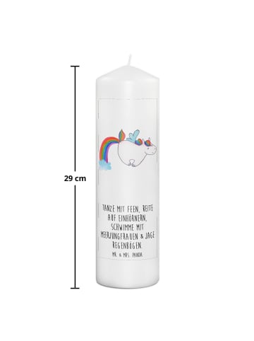 Mr. & Mrs. Panda Trauerkerze Einhorn Fliegendes Pferd mit Spruch in Weiß