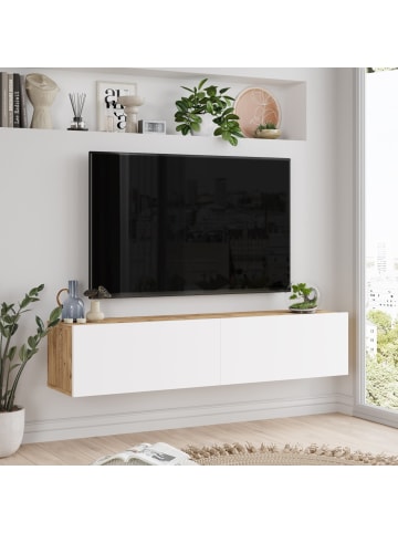 en.casa Fernsehtisch Lapinlahti in Beige Weiß (B)140cm