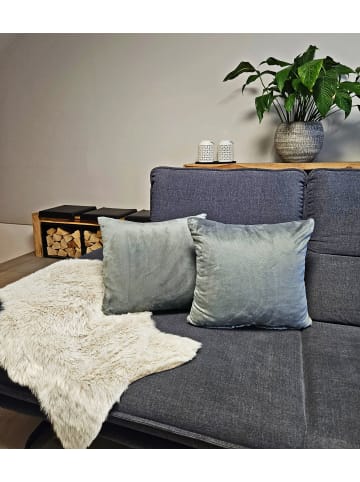 JACK 2er Set Teddy Flausch Kissenhülle Kissenbezug in Grau