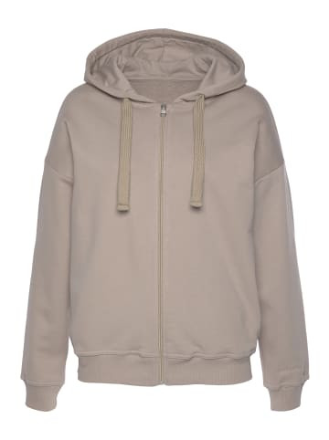 LASCANA Sweatjacke in hellbraun