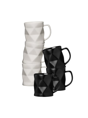 Ritzenhoff & Breker 6er Set Becher Tekia 400 ml schwarz-weiß in schwarz-weiß