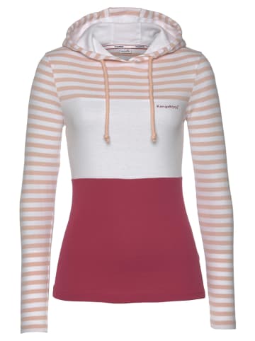 Kangaroos Kapuzenshirt in rosa-weiß-bordeaux