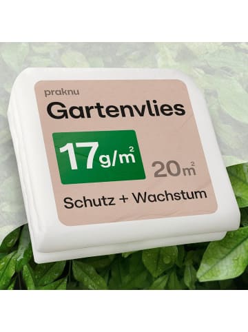 Praknu 20m² Gartenvlies für Pflanzen 2 x 10m - 17g/m²