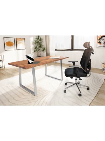 FineBuy Schreibtisch in Braun / Akazie / 120x60x76