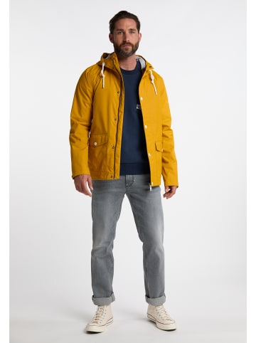 DreiMaster Maritim Herren Regenjacke Mit Einem Dezenten Print Auf Der Oberstoffrückseite in Senf
