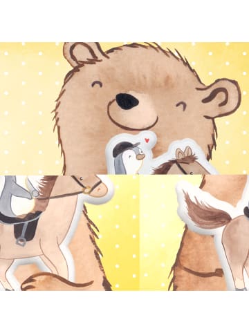 Mr. & Mrs. Panda Zierkissen Pferd Reiten ohne Spruch in Weiß