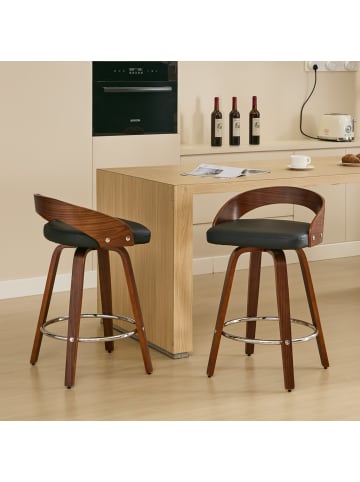 ABRIHOME Barhocker-Set in Schwarz 2er Set drehbar und höhenverstellbar