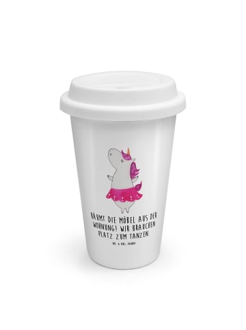 Mr. & Mrs. Panda ToGo Kaffeebecher Einhorn Ballerina mit Spruch in Weiß