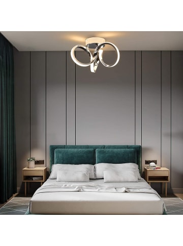 ZMH LED Deckenleuchte 19W in nickel 3000K Warmweiß Arbeitszimmerlampe L 31cm