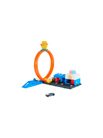 Hot Wheels Spielzeugfahrzeug Spielset City Super Polizeiwache mit Rennbahn, ab 4 Jahre
