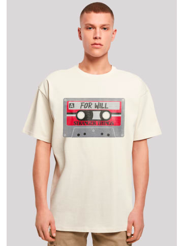 F4NT4STIC Oversize T-Shirt Stranger Things Cassette For Will in sand